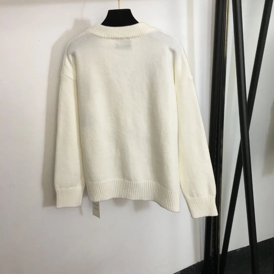 961 2024 Spring Autumn Brand Same Style Sweater Long Sleeve V Neck Womens Clothes High Quality Womens 20239425