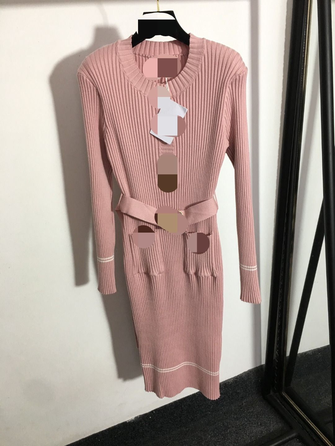 907 2024 Milan Runway Dress Autumn Long Sleeve Crew Neck Sweater Dress Dresses Womens Dress Fashion High Quality 20226788