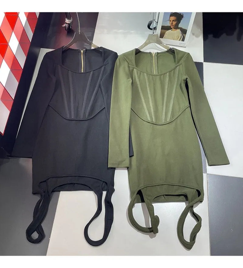 1006 XL 2024 Runway Dress Spring Summer Dress Black Crew Neck Brand Same Style Womens Dress Fashion High Quality Haomeng