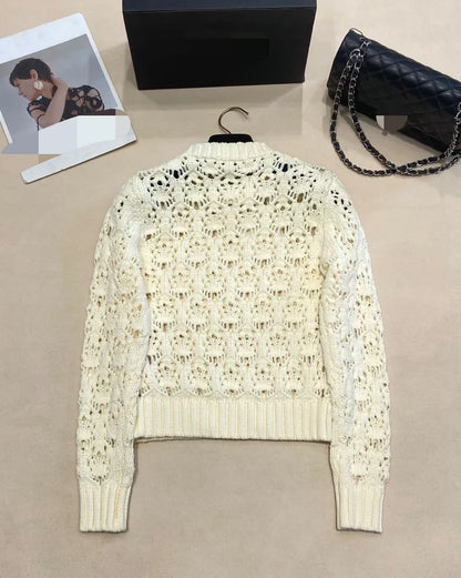 1011 2024 Spring Autumn Brand Same Style Sweater Yellow Long Sleeve Crew Neck Womens Clothes High Quality Womens Shun