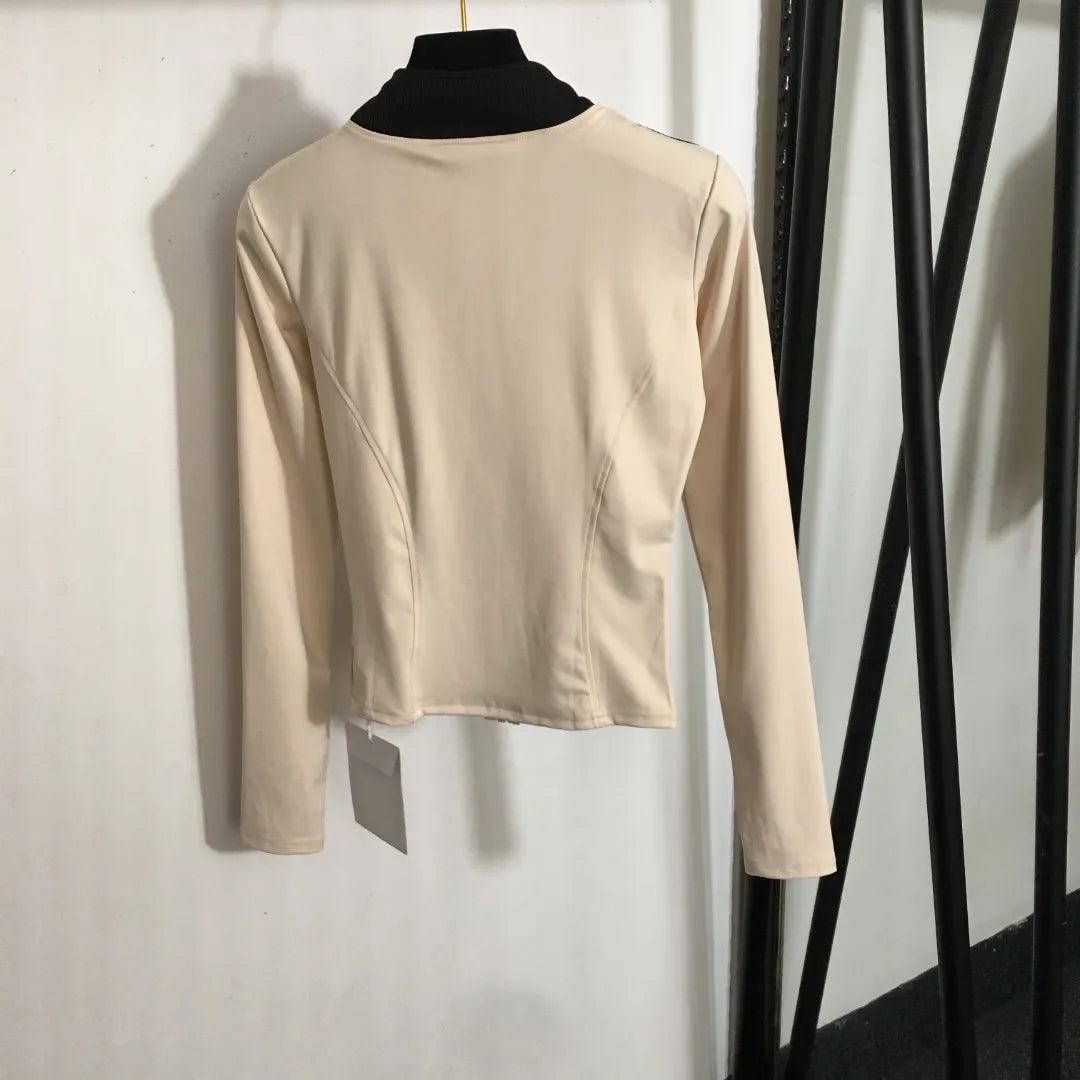 912 2024 Runway Autumn Brand Same Style Sweater Long Sleeve White Black Clothes High Quality Womens 20246183