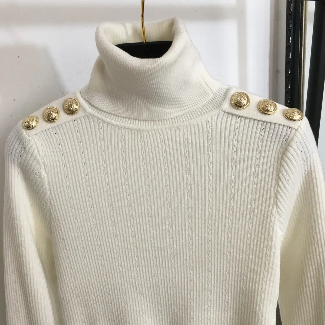 902 2024 Runway Autumn Brand Same Style Sweater Long Sleeve Khaki White Black Clothes High Quality Womens 20239123