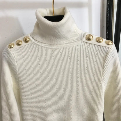 902 2024 Runway Autumn Brand Same Style Sweater Long Sleeve Khaki White Black Clothes High Quality Womens 20239123