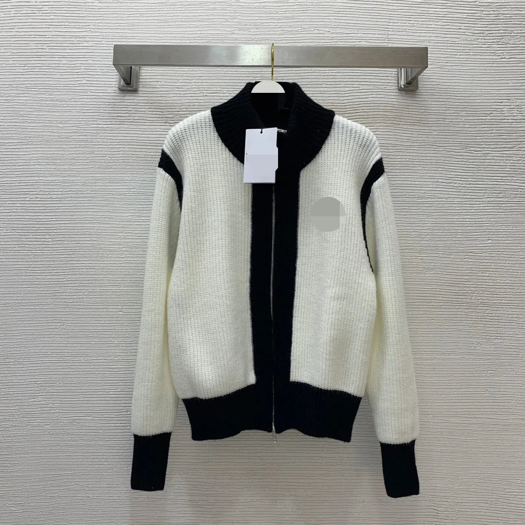 961 2024 Spring Autumn Brand Same Style Sweater Long Sleeve Crew Neck Black White Womens Clothes High Quality Womens G24100516