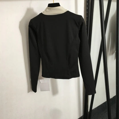 912 2024 Runway Autumn Brand Same Style Sweater Long Sleeve White Black Clothes High Quality Womens 20246183