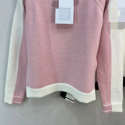 11011 2024 Runway Summer Brand Same Style Sweater Long Sleeve Crew Neck Pullover Fashion Clothes Pink High Quality Womens Weilag542