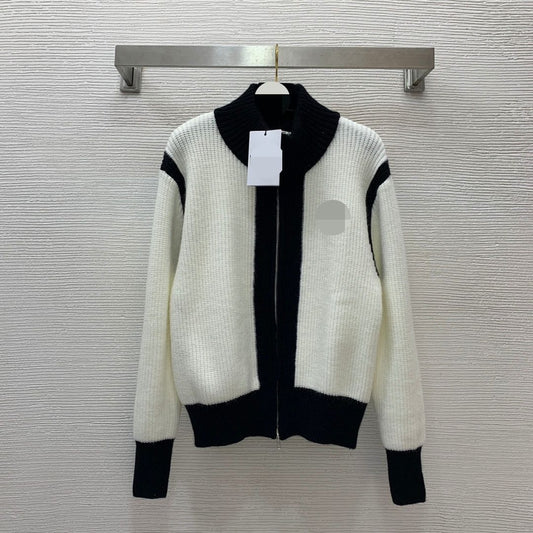 961 2024 Spring Autumn Brand Same Style Sweater Long Sleeve Crew Neck Black White Womens Clothes High Quality Womens G24100516