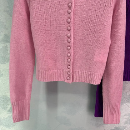 726 2024 Autumn Brand Same Style Sweater Long Sleeve Crew Neck Pink Purple High Quality Dress Fashion Clothes High Quality Womens Q510