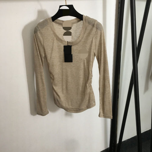 903 2024 Runway Autumn Brand Same Style Sweater Long Sleeve Gray Khaki Clothes High Quality Womens 20245984