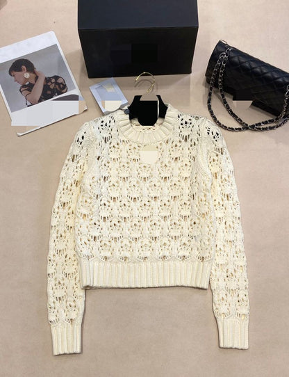 1011 2024 Spring Autumn Brand Same Style Sweater Yellow Long Sleeve Crew Neck Womens Clothes High Quality Womens Shun