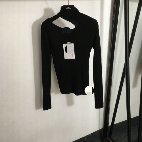 612 2024 Milan Runway Spring Brand Same Style Sweater Long Sleeve High Quality Crew Neck Fashion Black Pullover Button Clothes High Quality Womens