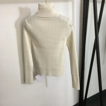 906 2024 Runway Autumn Brand Same Style Sweater Long Sleeve Khaki White Black Clothes High Quality Womens 20239123