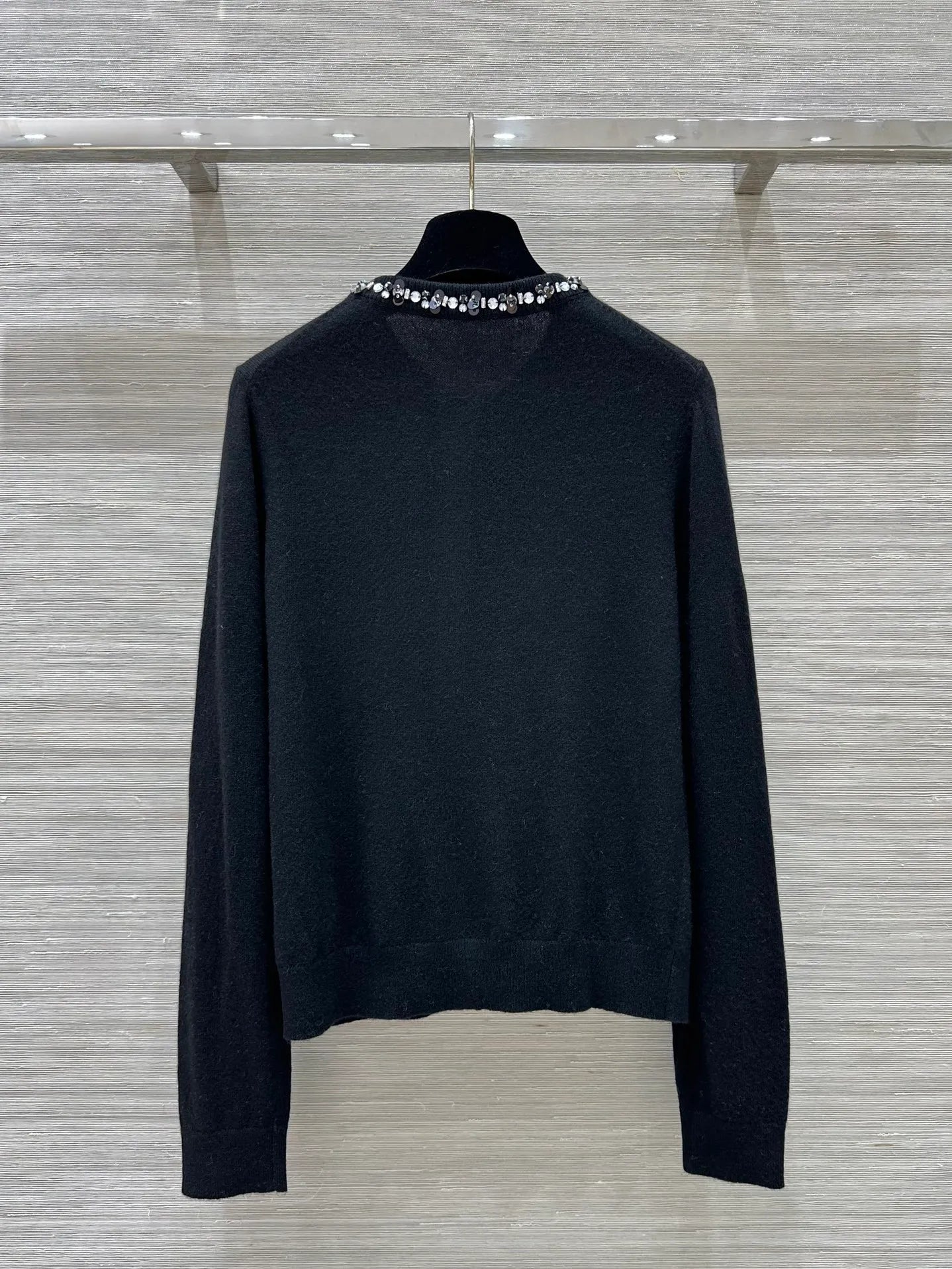 718 2024 Autumn Brand Same Style Sweater Long Sleeve Black Crew Neck High Quality Dress Fashion Clothes High Quality Womens K319