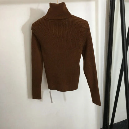 906 2024 Runway Autumn Brand Same Style Sweater Long Sleeve Khaki White Black Clothes High Quality Womens 20239123